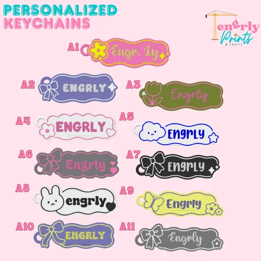 Personalized Name Keychain Charms - 3MF File