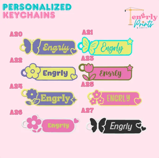 Personalized Name Keychain Charms - 3MF File