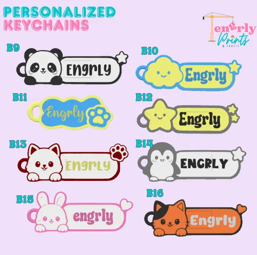 Personalized Name Keychain Charms - 3MF File