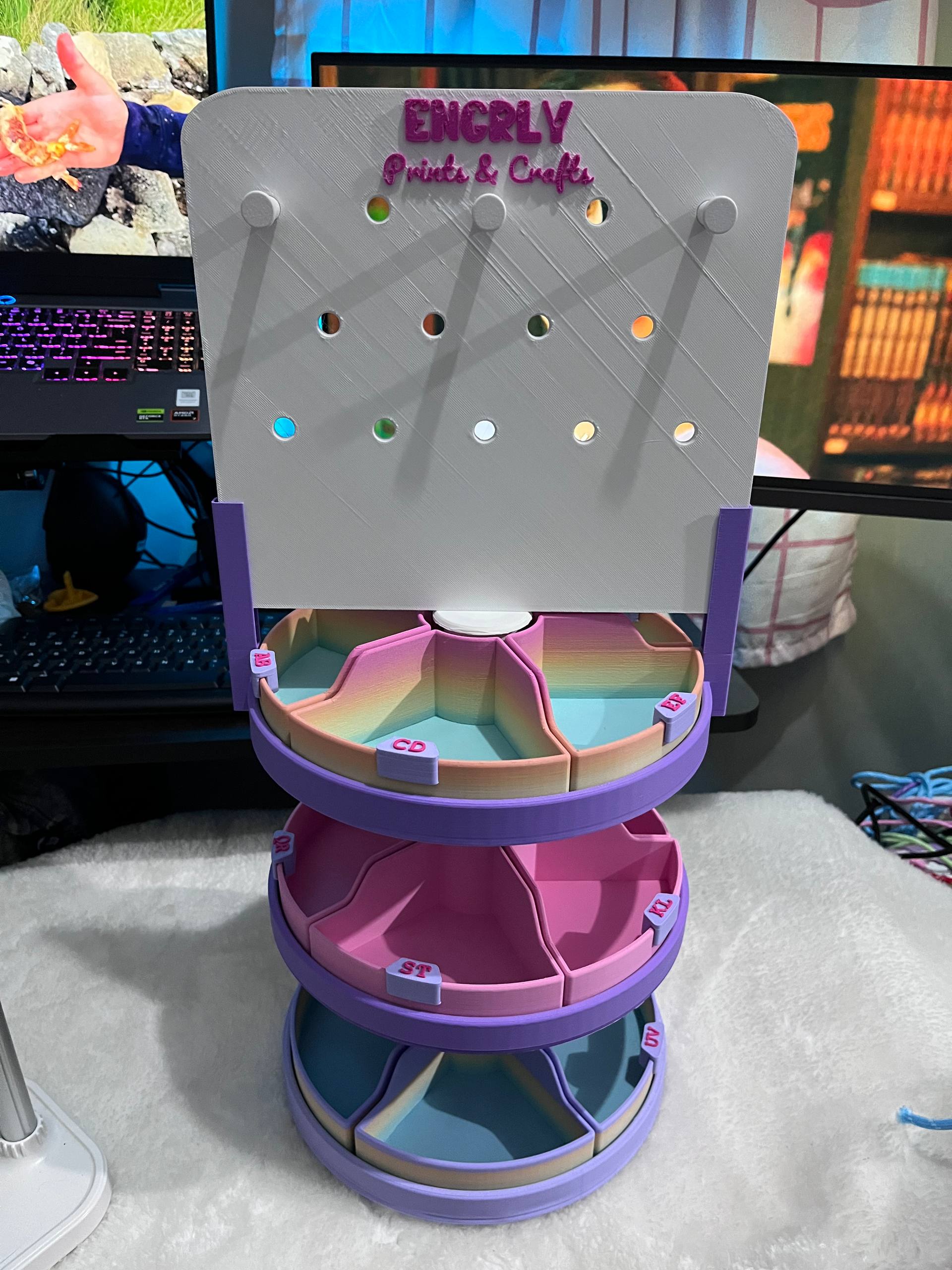 3D Printed Rotating Charm Stand - 3MF File