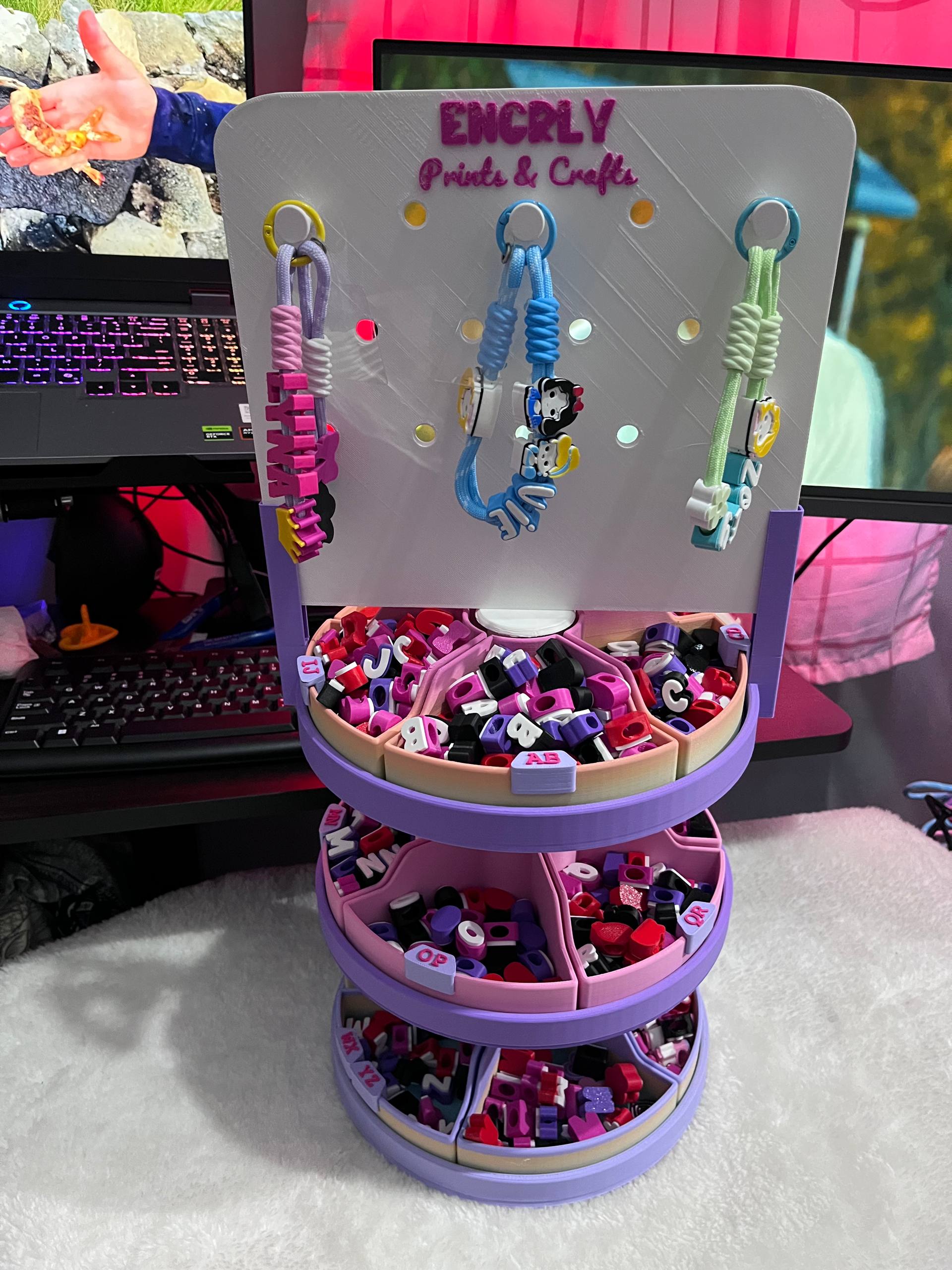 3D Printed Rotating Charm Stand - 3MF File